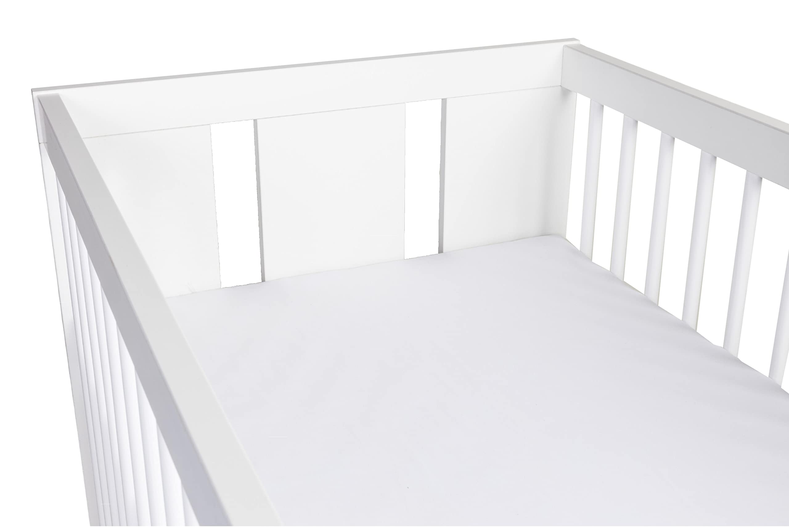 Lettino Paulus Bianco 120 x 60 cm Con Rete A Doghe - Lettino Regolabile In Altezza Su 3 Livelli - Legno Di Pino Laccato E MDF