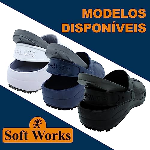 Babuche Profissional SoftWorks Com Palmilha Antiderrapante Trabalho EPI C.A. 37.213 EVA BB90 Branco