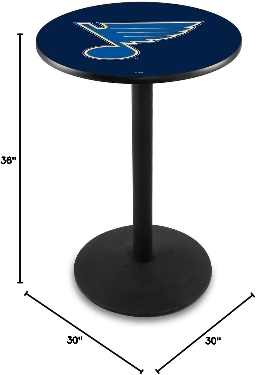 St Louis Blues Officially Licensed L214 Black Wrinkle Pub Table - NHL - 28" Top