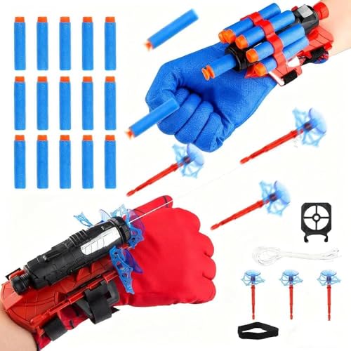 STFYUG 2 Juegos de Guantes Lanzadores, Guantes Lanzadores de Spiderm para Fiestas de Cosplay para Niños