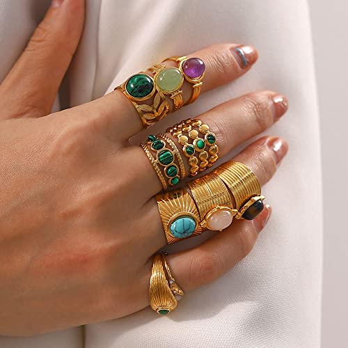 Kf Ornament Vintage Turquoise Ring For Women - Boho, Western, And Elegant Styles For Stacking And Mixing (18) #TOP4