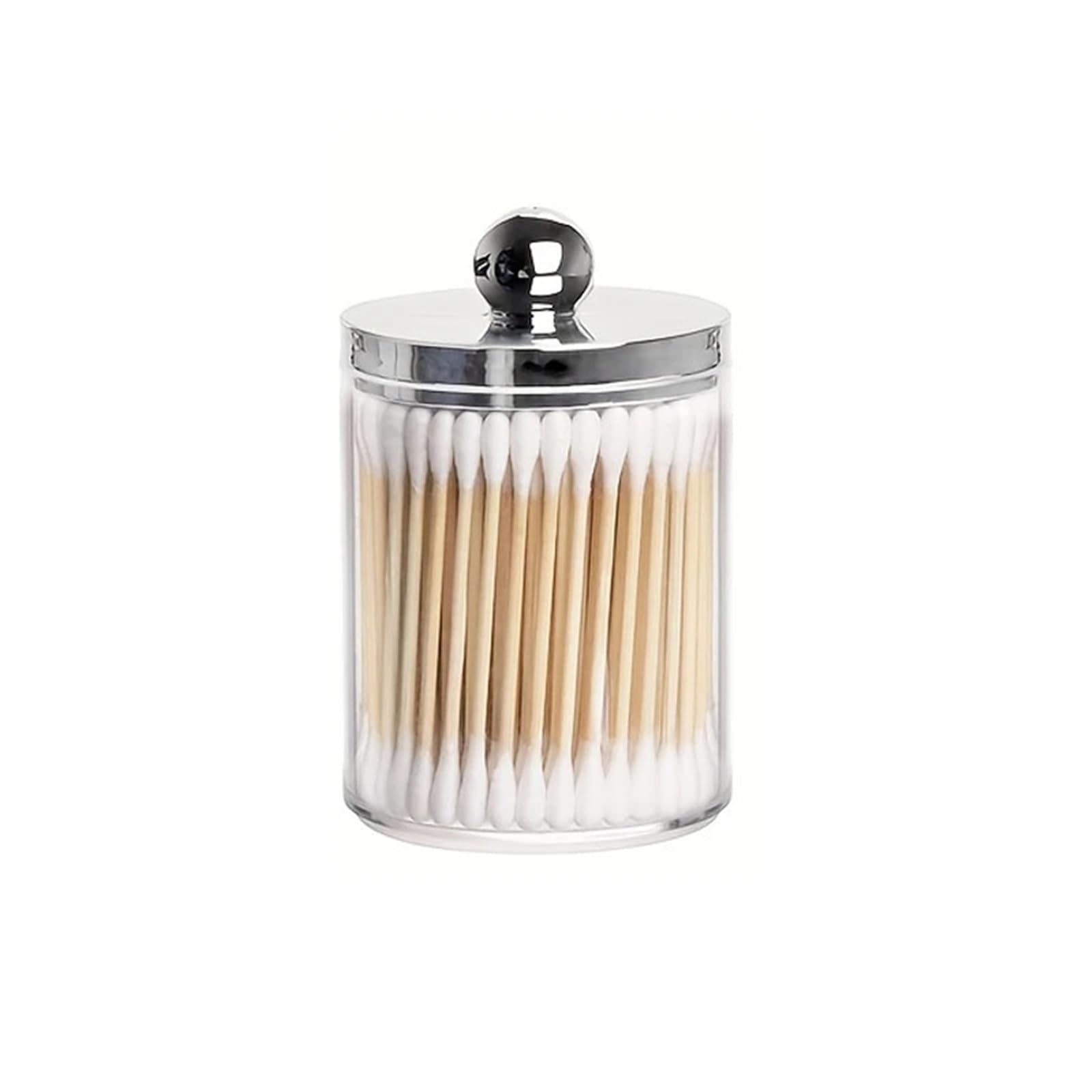 AHUFGN Cotton Pad Holder 1/2/3 PC Plastic Cotton Swab Ball Pad Holder Storage Box 10 Oz Bathroom Organizer, Qtip Apothecary Jar Clear Container Dispenser(1pcs color1)