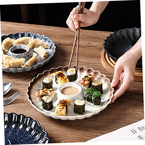 Plato de cerámica cuadrado para sushi y dumplings miniatura 5