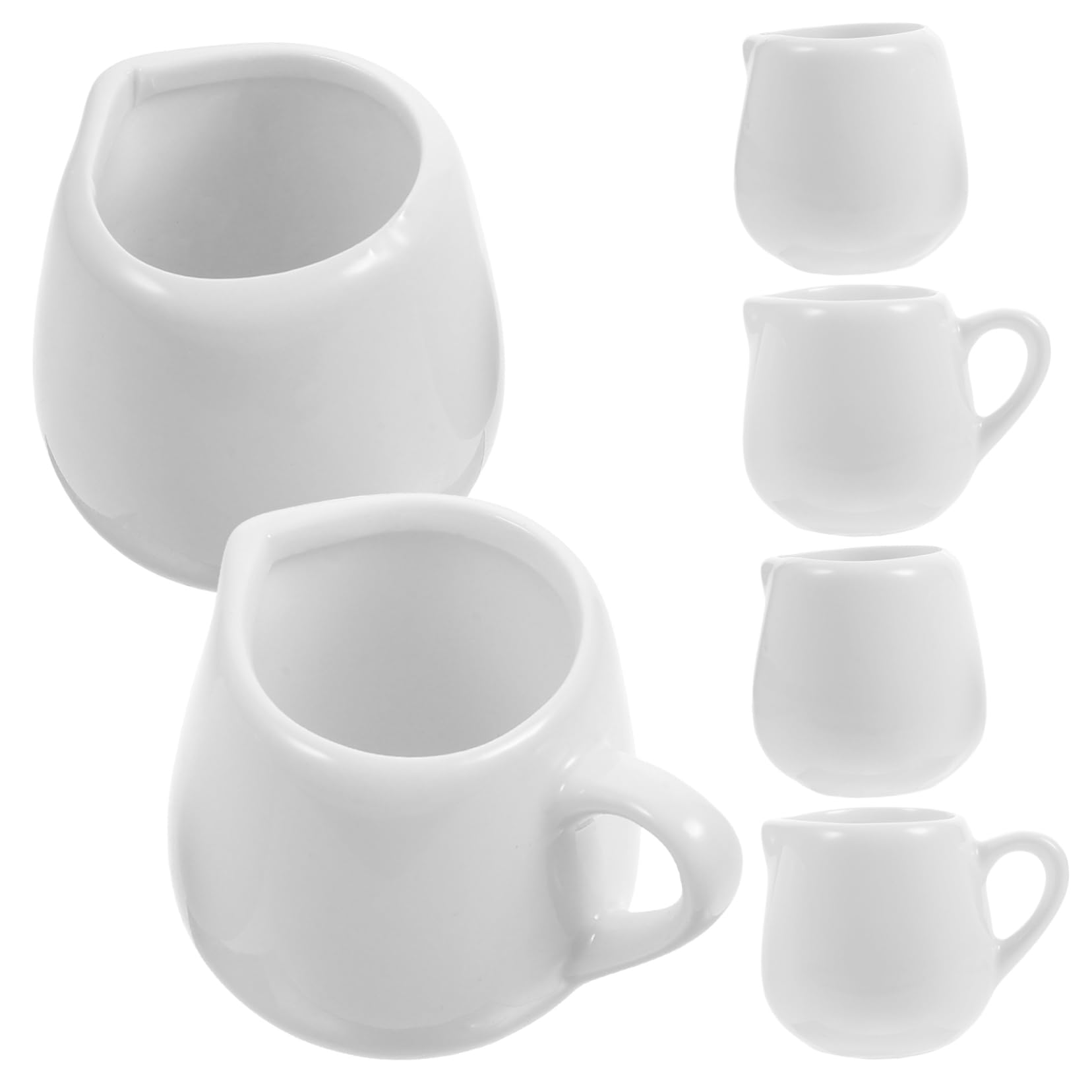 OFFSCH 6 Pack Mini Creamers Porcelain Milk Cups Sturdy Ceramic Sauce Bowls for Kitchen