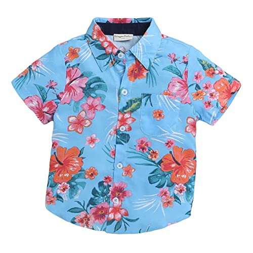 Image of Hopscotch Boys Rayon Short-Sleeve Floral Print Regular Fit Shirt