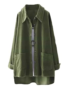 FTCayanz Women's Corduroy Shacket Shirt Jacket Casual Long