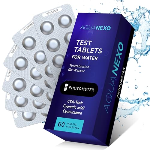 AQUANEXO CYA Test Tabletten für Cyanursäure Photometer Testtabletten wählbar 60x oder 120x Wassertester für Pools Whirlpool Planschbecken Pool Zubehör kompatibel mit Poollab 2.0 (60)