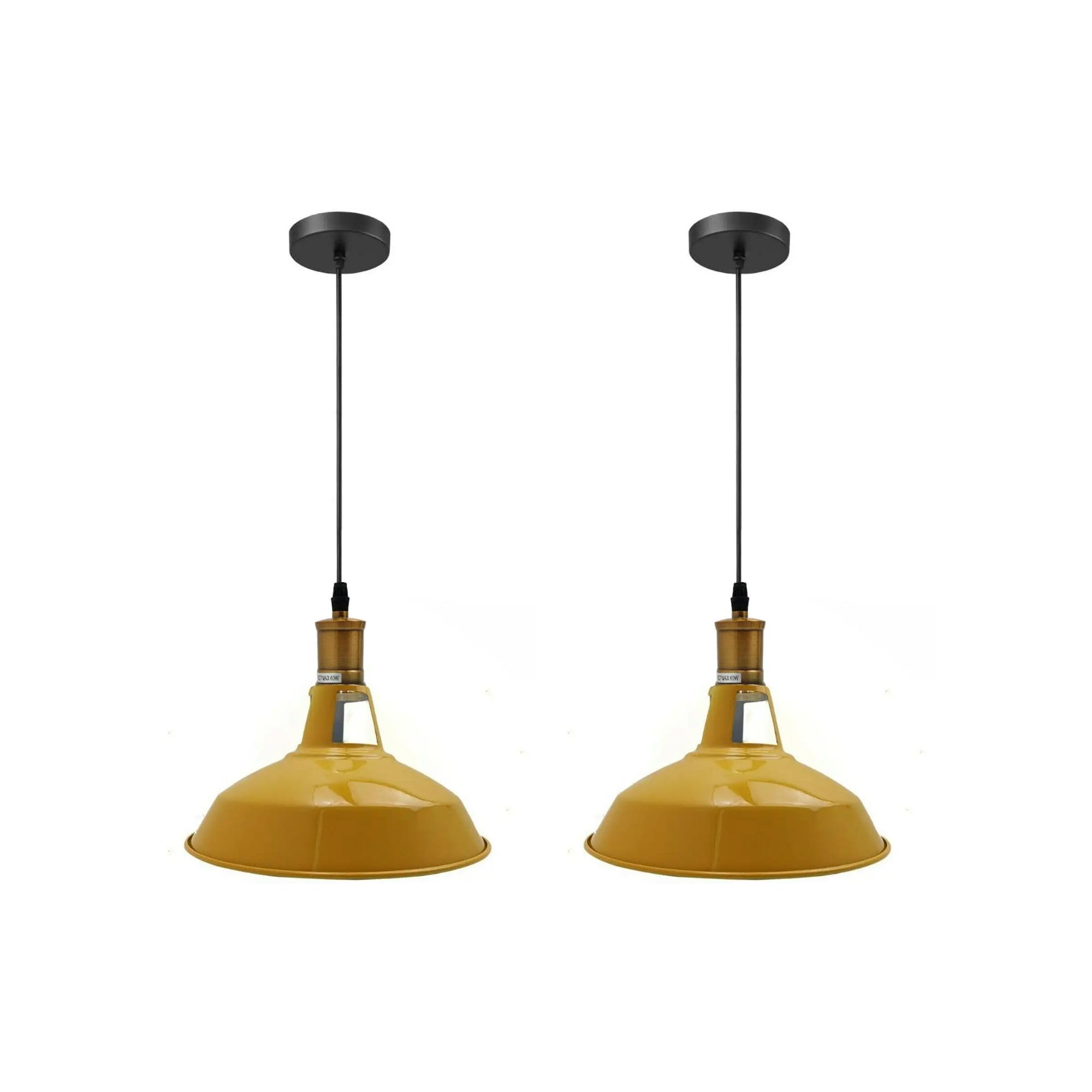 LEDSone Ceiling Pendant Light Industrial 2 Pack of Metal E27 Ceiling Adjustable Cable Hanging Pendant Light Fixture for Hallway Kitchen Bedroom Living Room Dining Room Restaurant