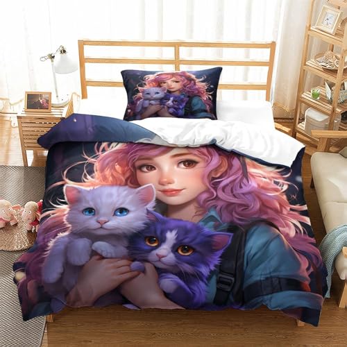 Ensemble de bedding de qualité supérieure au motif imprimé anime net - 3