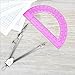 Tdfronien Students Geometry Math Set, Drawing Compass and 6 Inch Transparent Swing arm Protractor 180 Degree Math Protractor (Pink)