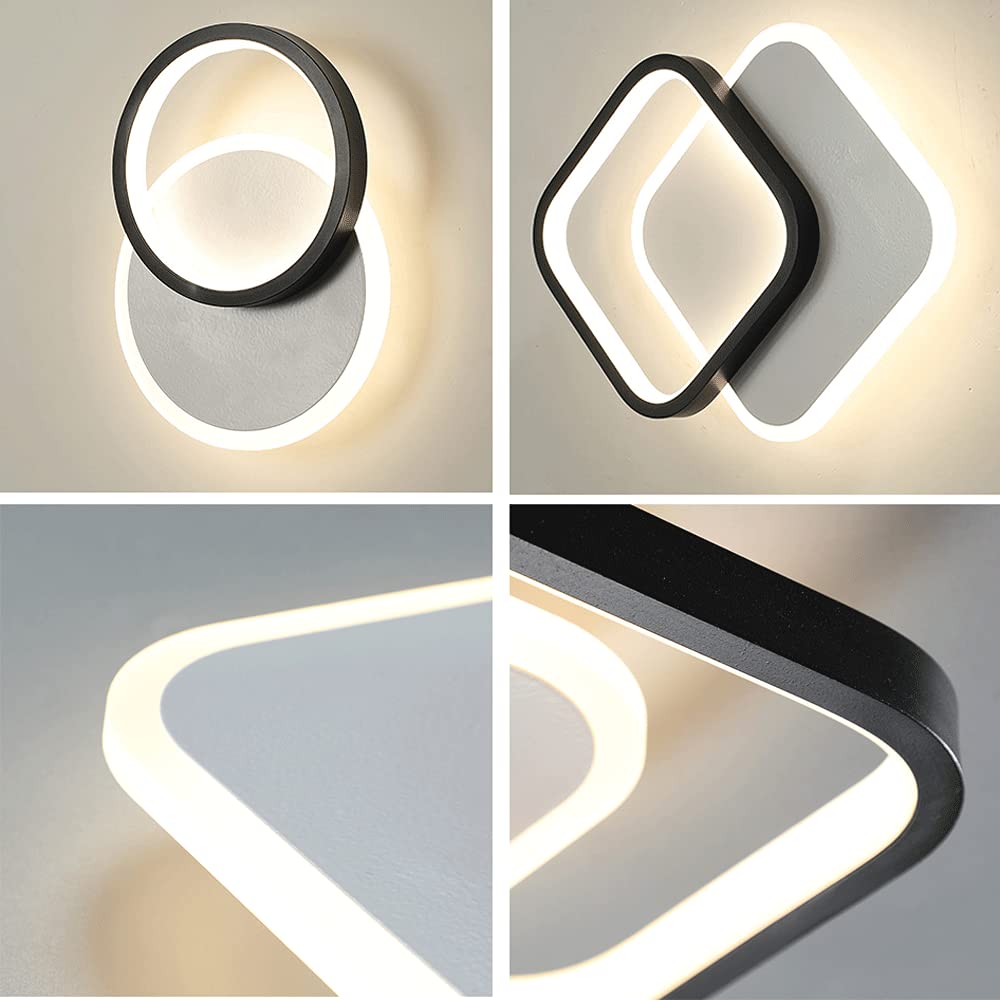 Aplique de Pared para Interiores, Led, 15 W, Diseño Cuadrado, Creativo, para Decoración de Fondo de Tv, para Sala de Estar, Dormitorio, Pasillo, Escaleras, Ca 220 V