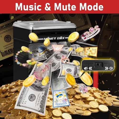 Image of Refasy Piggy Bank Cash Coin Can ATM Bank Electronic Coin Money Bank for Kids Age 3-12, Money Savings Box Mini ATM Coin Bank Toys Gifts for 3 4 5 6 7 8 9 10 11 12 Year Old Boys Girls