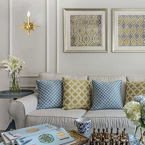 Jc H&L Vintage Sconce Lighting Fixture, Flush Mount Wall Lamp, Brass Star Candle Light For Wall, Bedside, Vanity, (Antique Brass, 1-Light) #TOP5