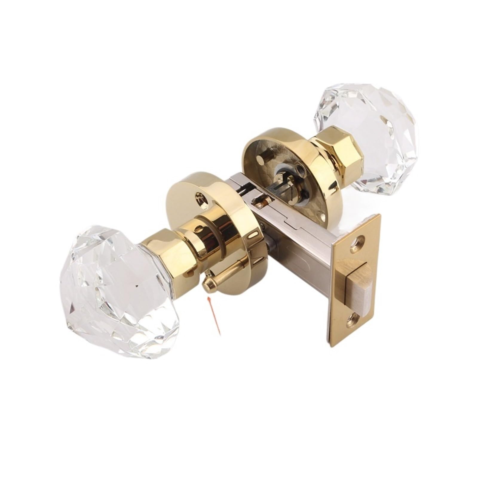 Serrure à bille en cristal pour une suite parentale lumineuse et dorée