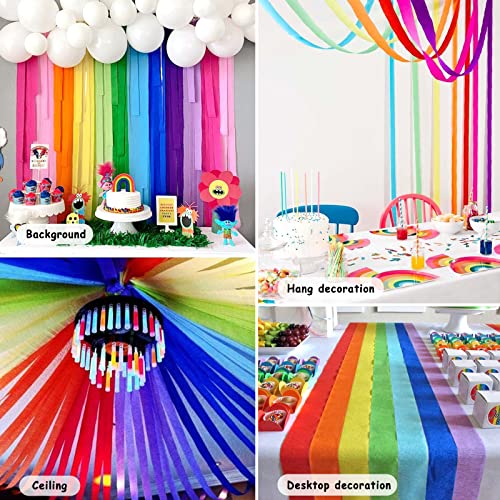 Image of 12 Rolls Crepe Paper Streamers, 12 Colors Streamers Party Supplies for Birthday Party Baby Shower Rainbow DIY Christmas Halloween Wedding Ceremony Various Large Festivals Decoration