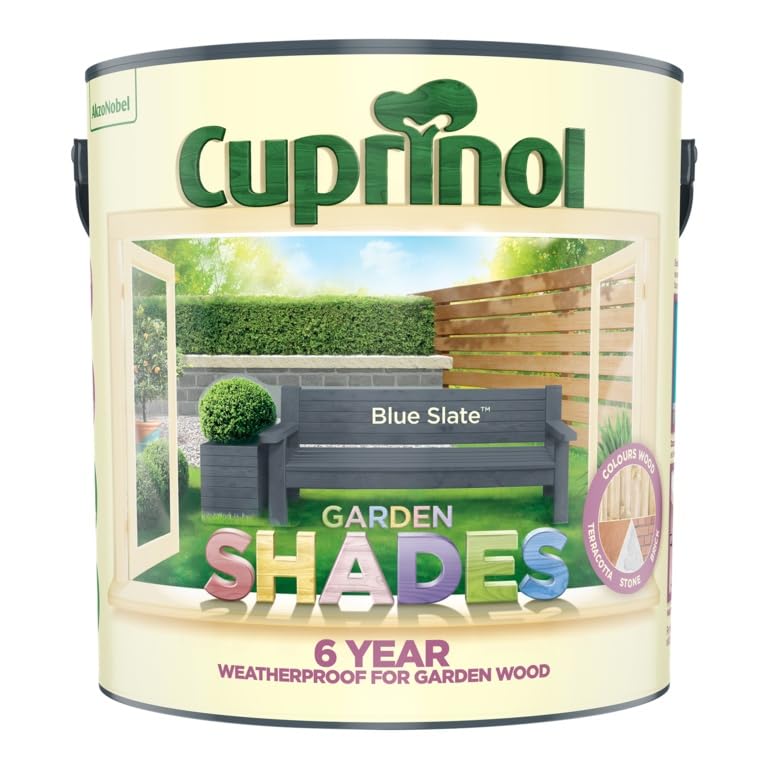 Blue Slate Garden Shades Matt Wood Treatment 2.5L | Exterior Wood Paint and Protector | Matt Finish for Sheds Fences Garden Furniture and Outdoor Timber