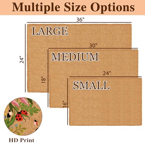 Fincekoom Personalized Natural Coco Coir Door Mat with Heavy Duty Backing Custom Non-Slip Front Door Welcome Mats for Outside Entrance or Porch Entry Housewarming Gift for Home Decor — view 3