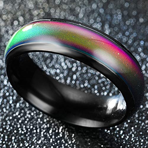 Jude Jewelers 4mm Stainless Steel Temperature Sensative Color Changing Wedding Band Mood Ring2