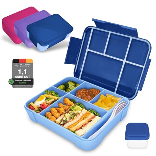 IJIAMY Brotdose Kinder mit Fächern, Bento Box Kinder, Auslaufsicher Lunchbox Kinder, Brotbox für Mädchen & Jungen, Snackbox, Perfekt für Schule, Kindergarten & Ausflüge IJIAMY Brotdose Kinder mit Fächern, Bento Box Kinder, Auslaufsicher Lunchbox Kinder, Brotbox für Mädchen & Jungen, Snackbox, Perfekt für Schule, Kindergarten & Ausflüge