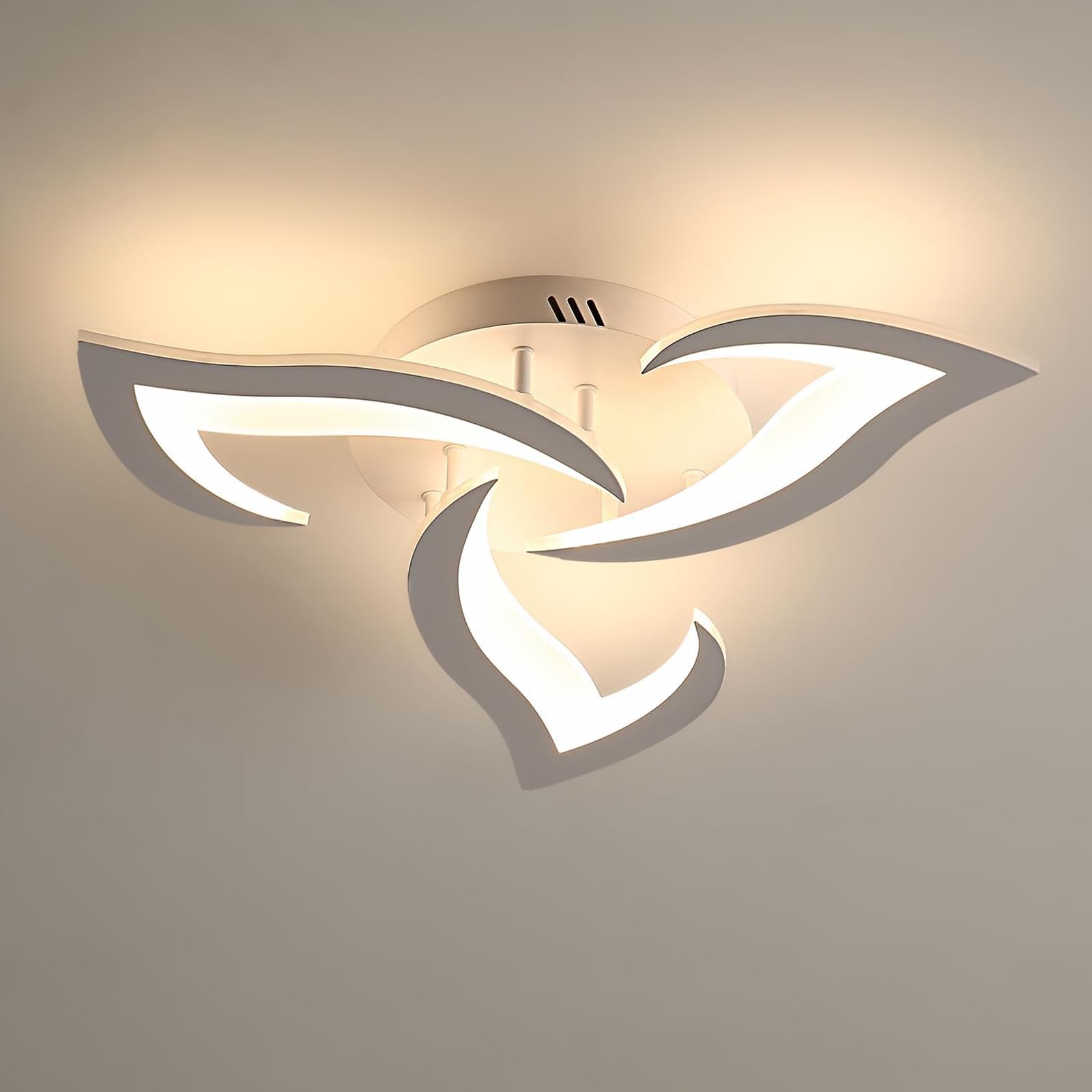 Comely Lámpara de Techo LED 36 W – Diseño Flor Blanca 52 cm – Luz Cálida 3000 K – Moderna para Salón, Dormitorio y Cocina