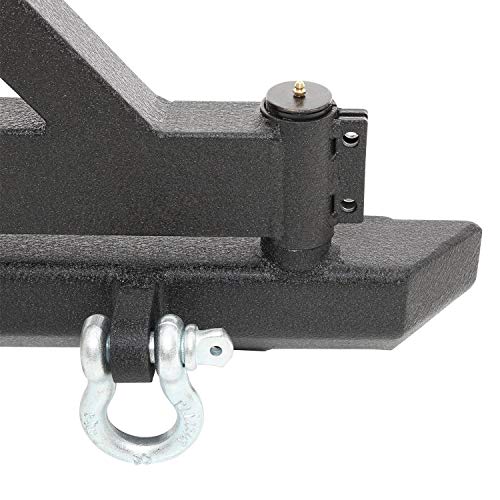 Smittybilt Classic Rock Crawler Rear Bumper And Tire Carrier With Receiver Hitch And D-Ring Mounts (Black) - 76651D #TOP1