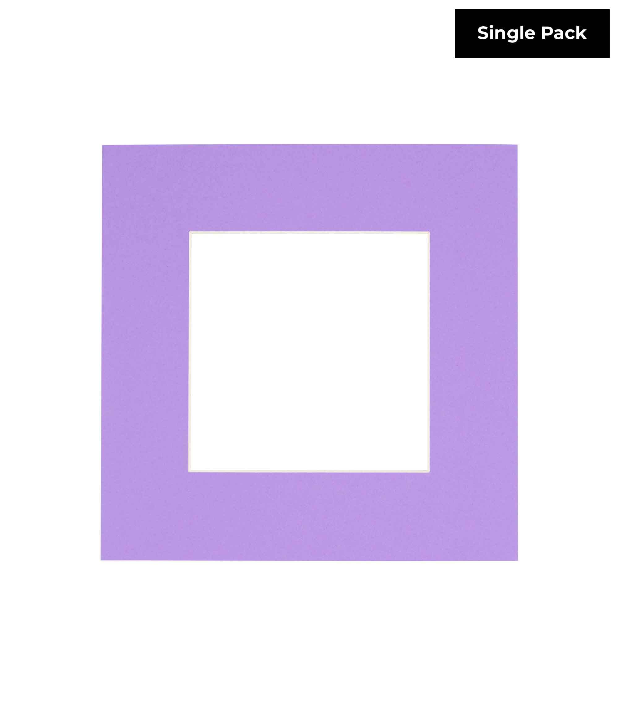 CountryArtHouse Light Purple Acid Free 26x26 Square Picture Frame Mat with White Core Bevel Cut for 21x21 Pictures - Fits 26x26 Frame - Pack of 1 Matboard Show Kit with Acid Free Backing & Clear Bag