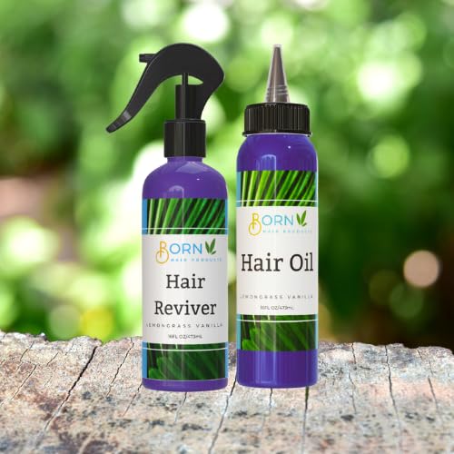 BORN Loc Survival Bundle Hydration Hair Reviver Spray and Oil Scalp Treatment plus Hot Oil Treatment