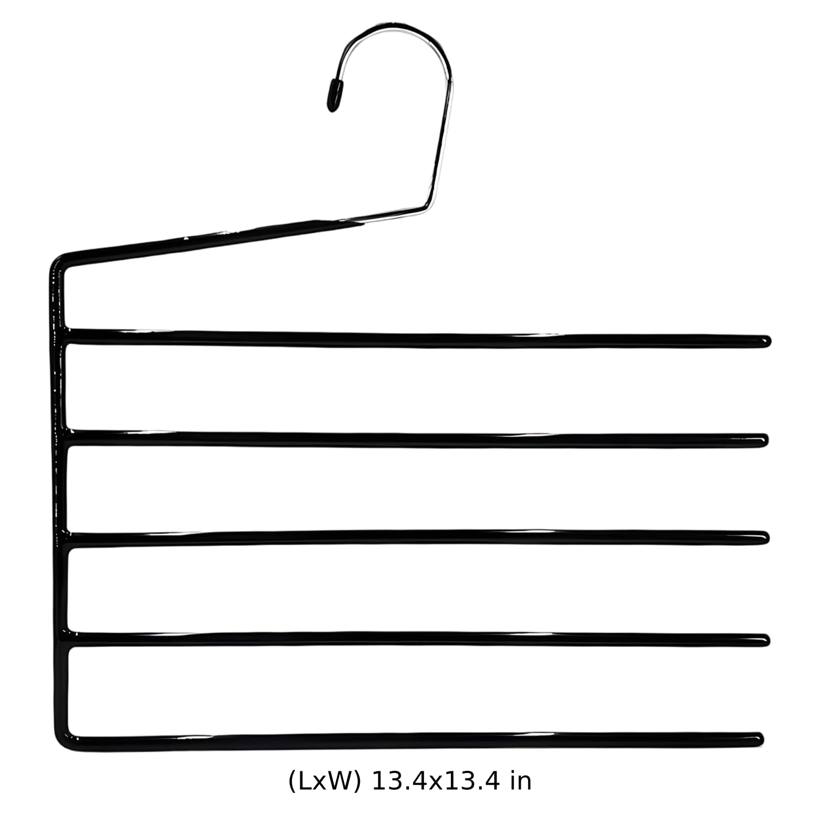 2er-Set Mehrlagen Hosenbügel, 5 Ebenen platzsparende Kleiderbügel mit Rutschfester PVC Beschichtung, Organizer für Hosen, Jeans, Schals, Krawatten, Handtücher, Schwarz, für Kleiderschrank