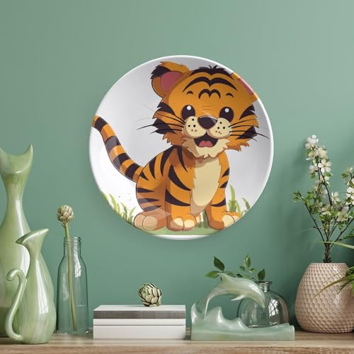 Plato decorativo de cerámica Bone China con diseño Spotted Tiger 6in miniatura 5