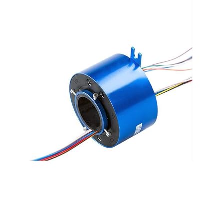 Taidacent Hollow Slip Ring Signal Power Continued 2/4/6/12 Road Collector Ring Conductive Electric Motor Slip Ring Rotating Connector (6 Wire 10A Inner hole 25.4 mm OD 85mm)