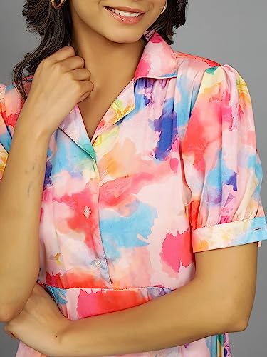 Image of Ravaiyaa - Attitude is everything Womens Soft Crepe Silk Casual Dress Summer Floral Printed Dress Ladies Tank Midi Sundress