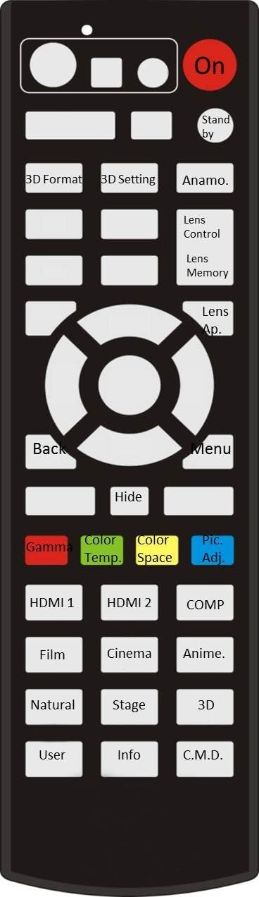 CLOB Compatible Universal Projector Remote Control for JVC projector -Model: DLA-X550R .