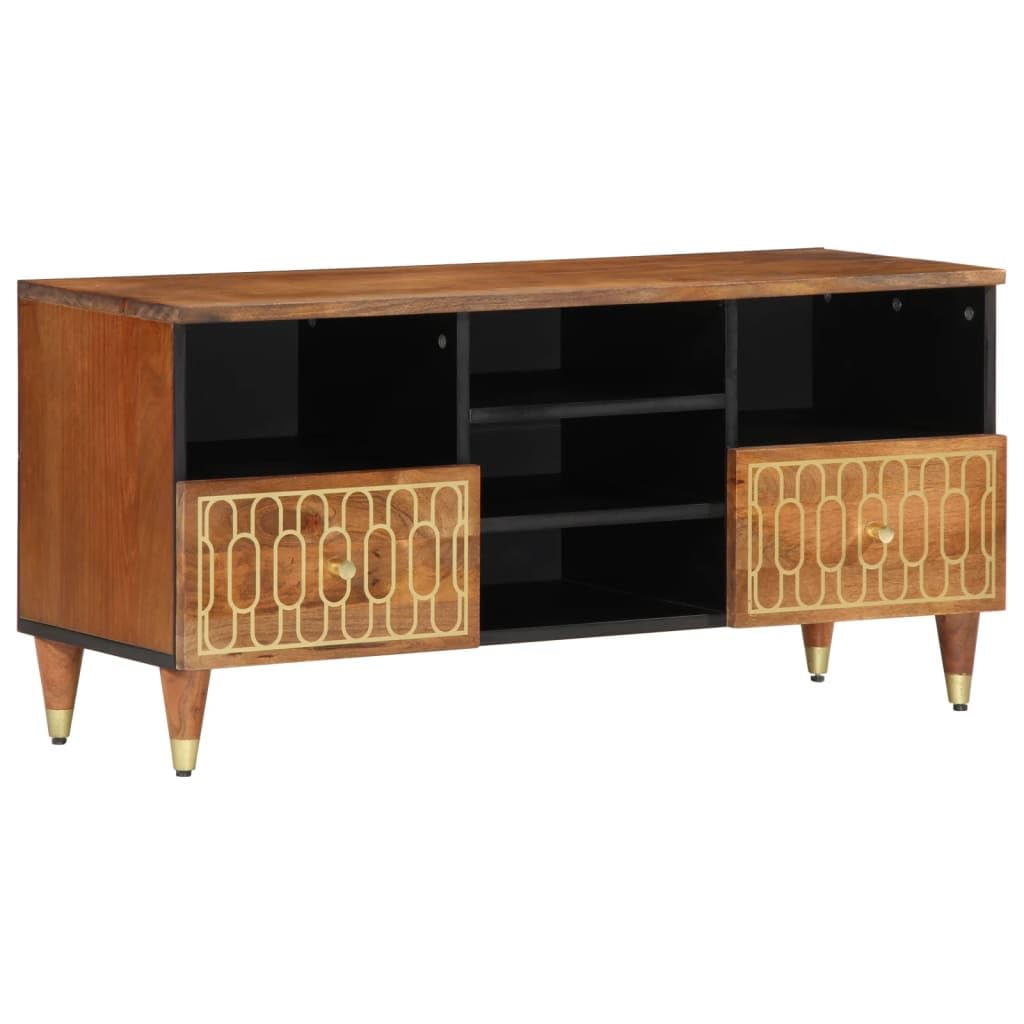 Vidaxl Honey Brown Tv Cabinet, Tv Unit For Living Room Office, Tv Stand With Storage, Sideboard, Entertainment Centre, Media Cabinet, Solid Wood Mango