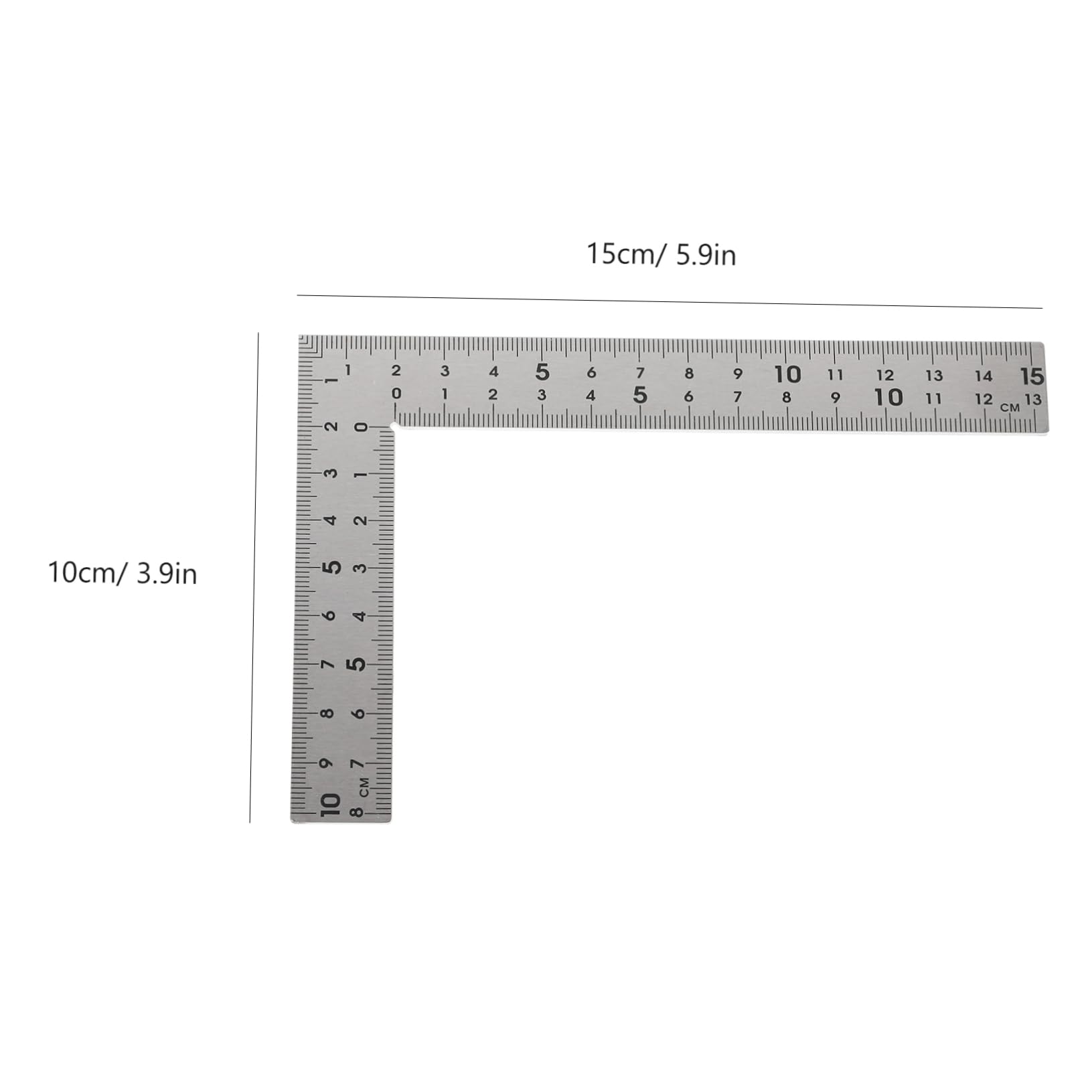 NULYLU High Precision Combination Square Tool 15x10cm Metal Woodworking Ruler for Carpenters