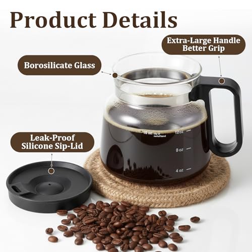 Mug para café con tapa antigoteo y accesorio 16 oz miniatura 3