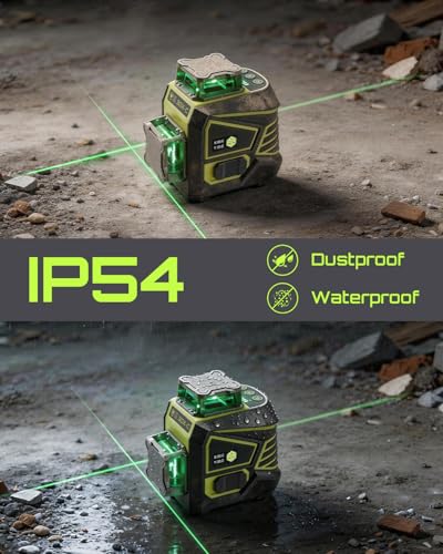 Image of LASGOO 3DX-C Green Laser Level with LCD Screen, Remote & Stand