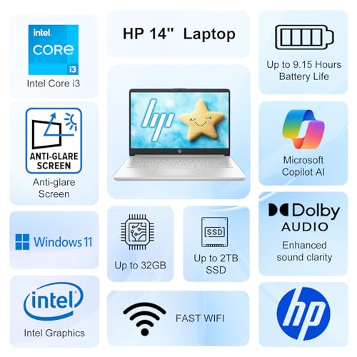HP Laptop 14 pulgadas FHD Intel Core i3 8GB RAM 256GB SSD miniatura 2