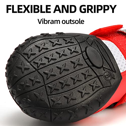 Dog Shoes For Small Dogs: Breathable Medium Dog Boots Paw Protector For Summer Hot Pavement Winter Snow, Outdoor Walking Dog Booties, Indoor Hardfloors Anti-Slip Sole White 4Pcs-Size 3 #TOP6