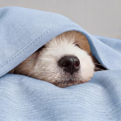 Image of Bedsure Blue Cooling Blanket for Hot Sleepers - Summer Cold Throw Blanket for Bed, Arc-Chill Lightweight Summer Bedding, Cool Thin Ice Cold Cooled Throws with Rayon Derived from Bamboo, 50x70