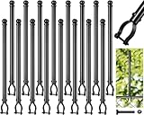 Hicarer 1-3/8" Chain Link Fence Post Extender 20 Inch Extension Height Galvanized Chain Link Fence Extension for Privacy and Dogs (18 Pcs,Black)