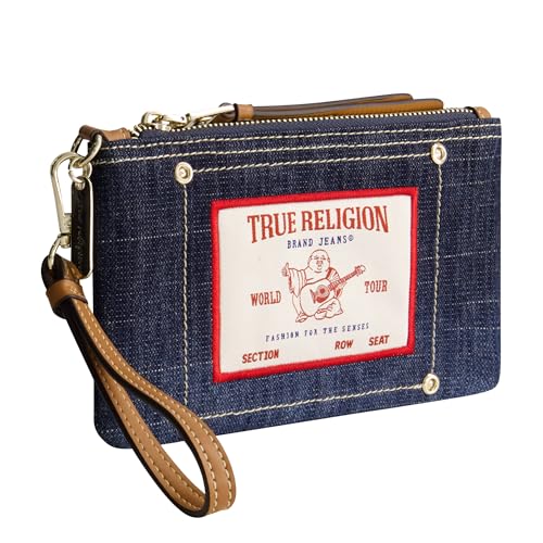 True Religion Women's Mini Wallet with Wrist Strap, Dark Denim, One Size4