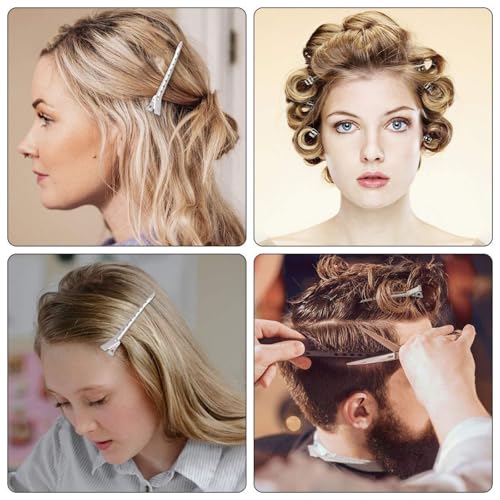 40 pinzas metálicas para cabello estilo pato, negras miniatura 5