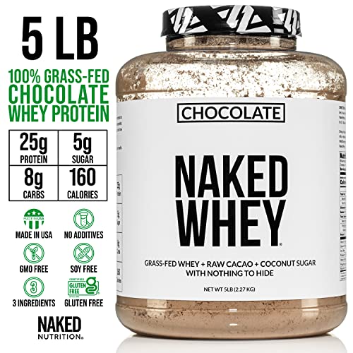 Naked Whey Protein Supplement Powder, Chocolate, GMO Free, Soy Free, Gluten Free Aid Muscle Growth and Recovery 60 Servings, 5 Ib - Image 4