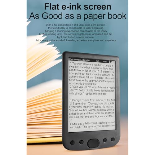 E Lettore, Lettore di Ebook Portatile da 6 Pollici, Lettore di Libri Elettronici con Cassa Protettiva, Batteria da 2500 MAh (4G)