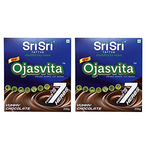 Image of Sri Sri TATTVA shuddhta ka naam Ojasvita Chocolate Powder - Drink Mix for Sharp Mind & Healthy Body - 200g (Pack of 2)