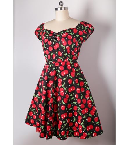 Image of YARN & INK Retro Swing Dresses for Women 1950s Vintage Rockabilly Clothes Pinup Clothing Cocktail Party Dress