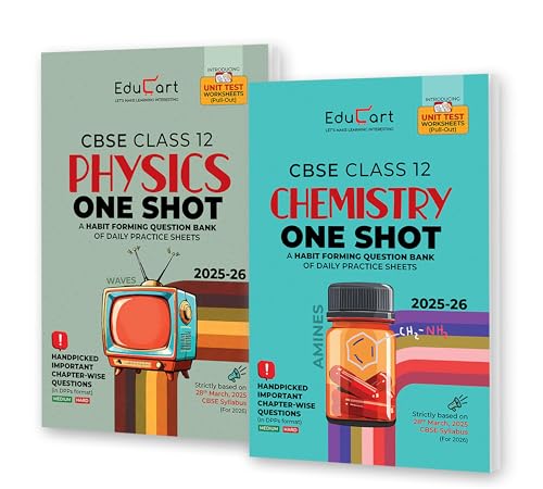 Image of Educart One Shot CBSE Class 12 Question Bank 2026 - Physics and Chemistry (Set of 2 Books including PYQs for 2025-26 Board Exam)