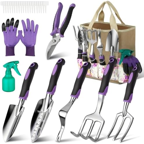 Garden Tools Set, 30 Piece Stainless Steel Gardening Kit with Vin...