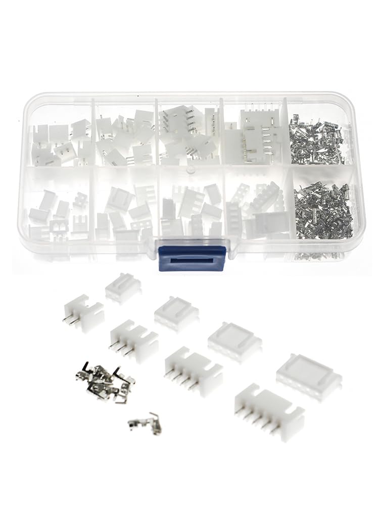 DSZUJTYROP 230pcs/Box XH2.54 2p/3p/4p/5p 2.54mm Pitch Terminal Kit Housing Pin Header JST Wire Connectors Adaptor diy For PCB jst AWG28-22