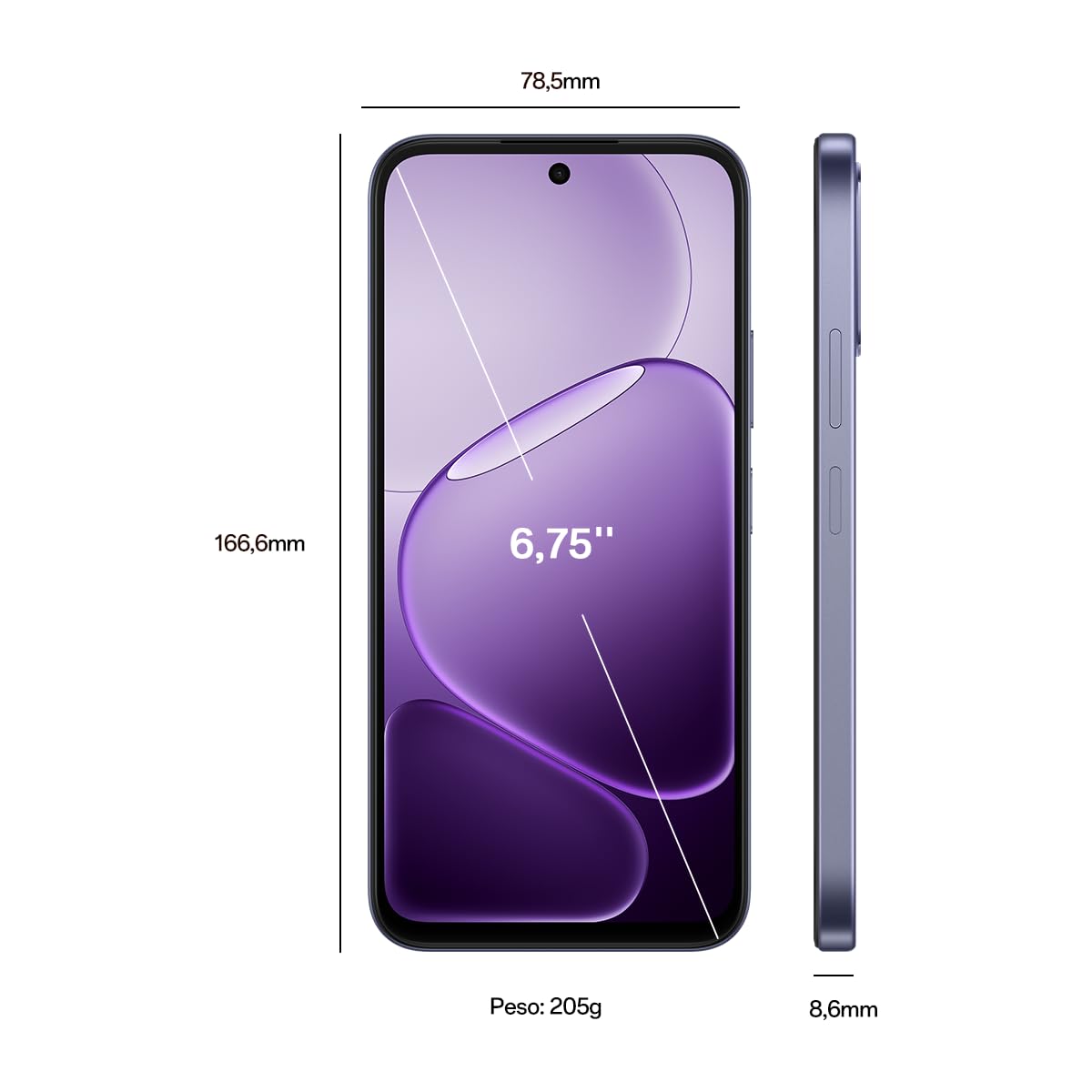 OPPO A6x 4G - Smartphone Libre con IA, 4GB RAM+128GB, Batería 6100 mAh, Pantalla LCD HD+ 120Hz, IP64, Cámara 13MP, Dual SIM, Versión Española - Azul